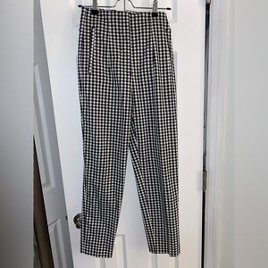 NWT ZARA High Waist Gingham Trousers